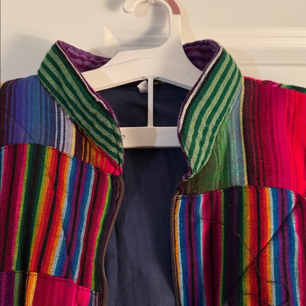 Women’s Colorful Patchwork Jacket Size Large - image 3